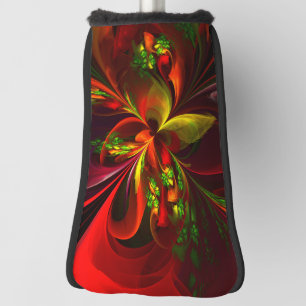 Modernes Abstraktes Muster des Roten Grünen Blumen Golf Headcover