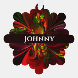 Modernes Abstraktes Muster des Roten Grünen Blumen Ornament Karte