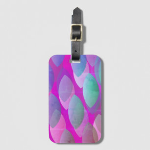 Modernes Abstraktes Muster Magenta Lila Pink Aqu Gepäckanhänger