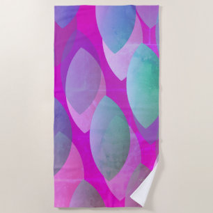 Modernes Abstraktes Muster Magenta Lila Pink Aqu Strandtuch