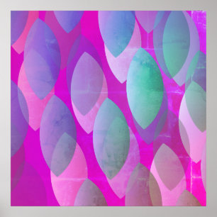 Modernes abstraktes Muster Magenta Lila Pink Tür Poster