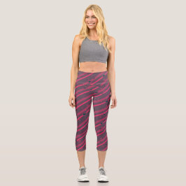 Modernes Abstraktes Muster mit Herz Capri Leggings
