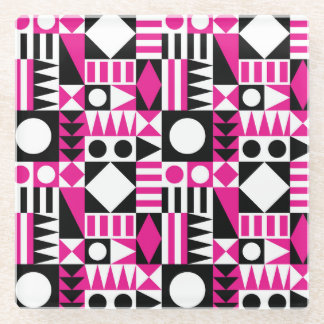 Modernes abstraktes Muster Mitte des Jahrhunderts. Glasuntersetzer