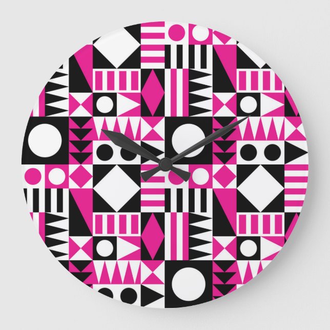 Modernes abstraktes Muster Mitte des Jahrhunderts. Große Wanduhr (Vorderseite)