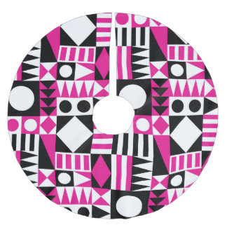 Modernes abstraktes Muster Mitte des Jahrhunderts. Polyester Weihnachtsbaumdecke