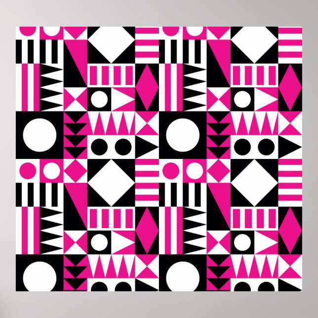 Modernes abstraktes Muster Mitte des Jahrhunderts. Poster (Vorne)