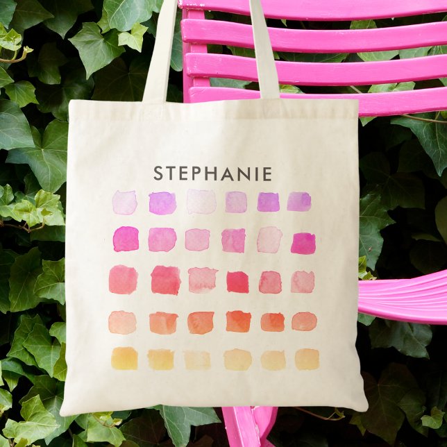 Modernes Abstraktes Muster Personalisiert Pink Tragetasche (Von Creator hochgeladen)