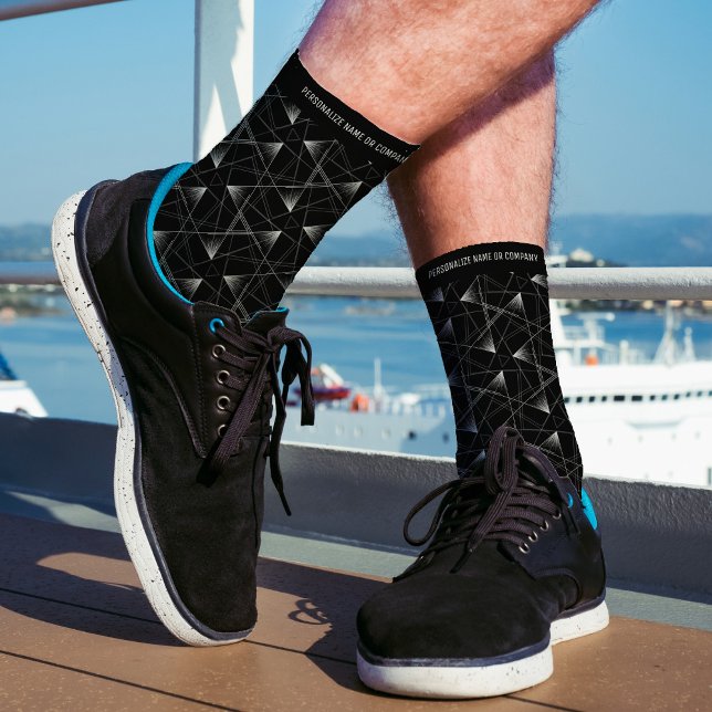 Modernes, Abstraktes Muster Schwarz-weißer, kunden Socken (Von Creator hochgeladen)