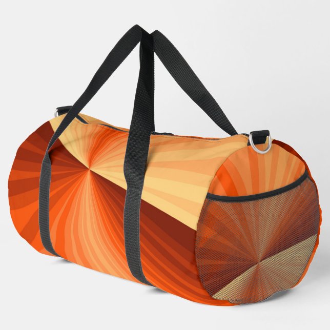 Modernes Abstraktes Orange Red Vanilla Graphic Fra Duffle Bag (Rechte Ecke)