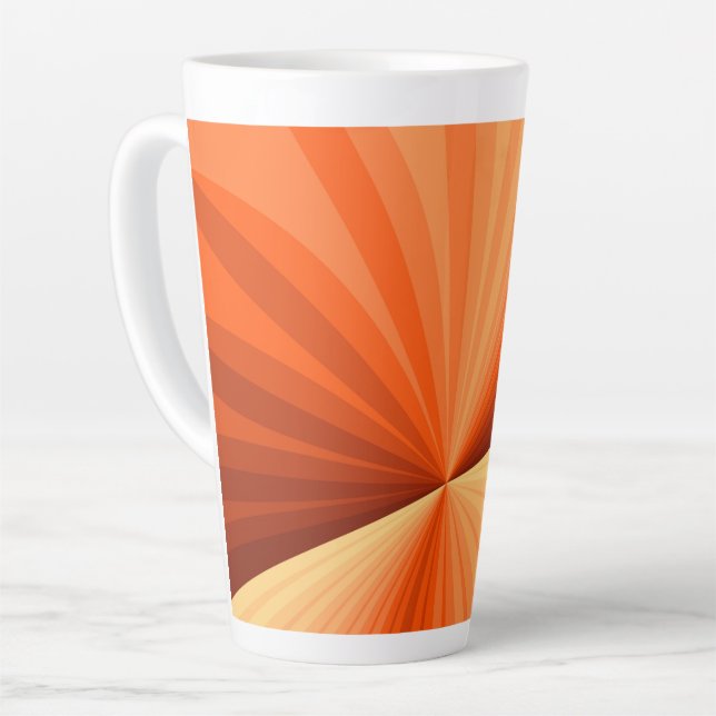 Modernes Abstraktes Orange Red Vanilla Graphic Fra Milchtasse (Linke Ecke)