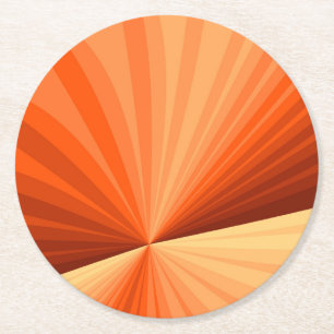 Modernes Abstraktes Orange Red Vanilla Graphic Fra Runder Pappuntersetzer