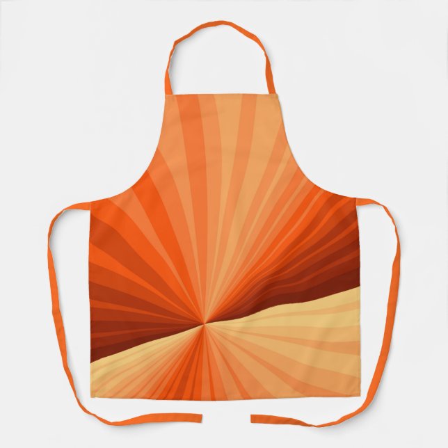 Modernes Abstraktes Orange Red Vanilla Graphic Fra Schürze (Vorderseite)