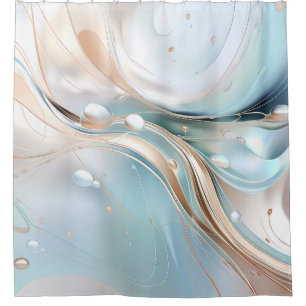 Modernes abstraktes Pastellblau und Rosa Duschvorhang
