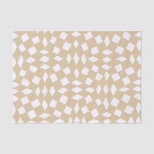 Modernes, Abstraktes Retro-Beige-Schachbrett-Muste Seidenpapier