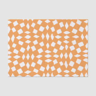 Modernes Abstraktes Retro Orange Schachbrett Muste Seidenpapier