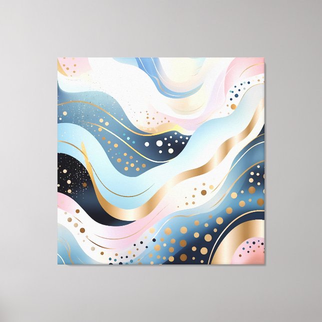 Modernes, abstraktes, rosa Entenmuster Leinwanddruck (Vorderseite)