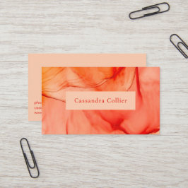 Modernes Abstraktes Rotes Orange Elegantes Visitenkarte