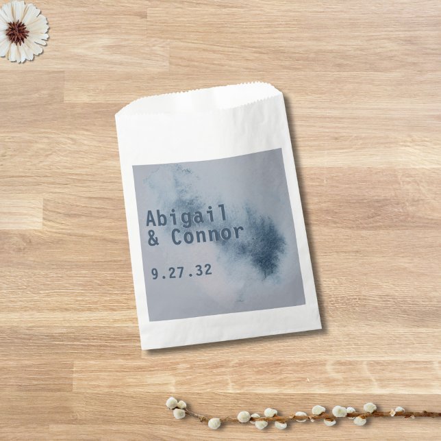 Modernes Abstraktes Schieferblau, graue Farbe Wass Geschenktütchen (Von Creator hochgeladen)