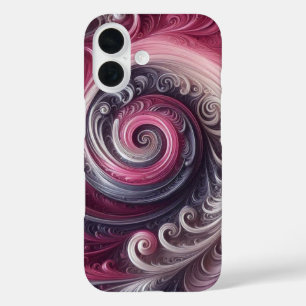 Modernes, Abstraktes, schlichtes Rosa und Lila iPhone 16 Hülle