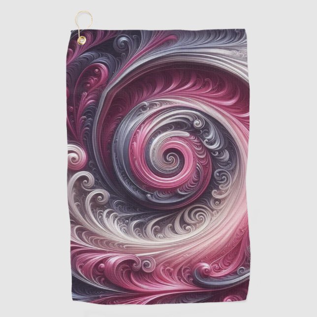 Modernes, Abstraktes, schlichtes Rosa und Lila Golfhandtuch (Vorderseite)