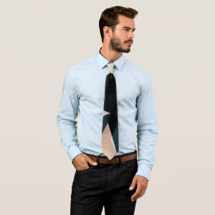 Modernes Abstraktes Schwarz-Beige geometrisches Mu Krawatte