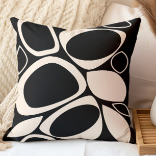 Modernes Abstraktes Schwarz Cream Muster Kissen