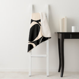 Modernes Abstraktes Schwarz Cream Muster Sherpadecke