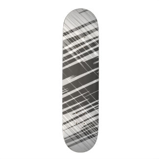 Modernes abstraktes Schwarz-weißes Streifenmuster Skateboard