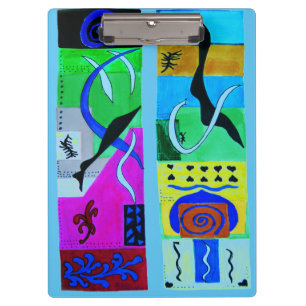 Modernes Abstraktes Schwarzes Blau С farbenfrohe G Klemmbrett