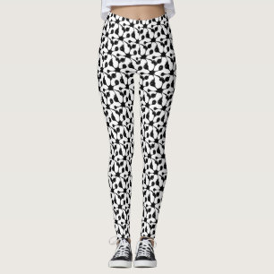 Modernes abstraktes schwarzes Muster auf Weiß Leggings