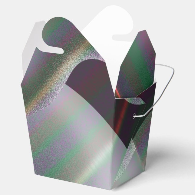 Modernes abstraktes silberfarbenes Quecksilberflüs Geschenkschachtel (Geöffnet)