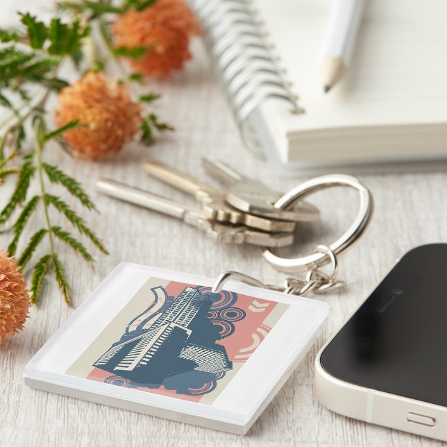 Modernes Abstraktes Stadtbild Schlüsselanhänger (Von Creator hochgeladen)