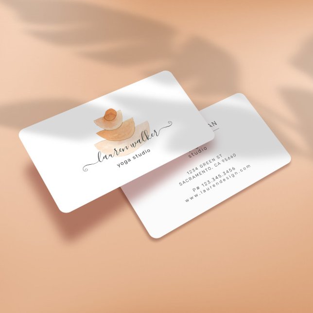 Modernes Abstraktes Steinpyramid Yoga Studio Visitenkarte (Von Creator hochgeladen)