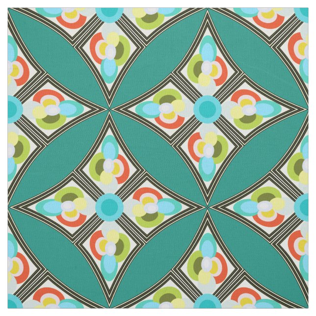 Modernes abstraktes Steppdecken-Muster-aquamarines Stoff (Muster)