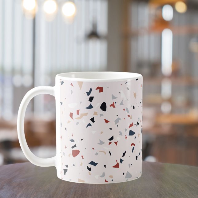 Modernes Abstraktes Terrazzo-Muster Kaffeetasse (In situ Kitchen table)