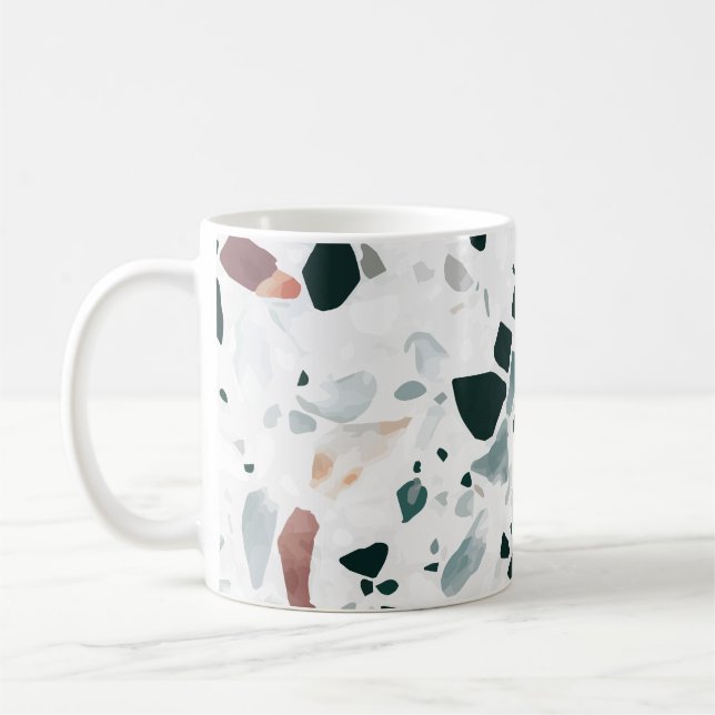 Modernes Abstraktes Terrazzo-Muster Kaffeetasse (Links)
