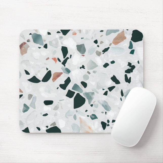 Modernes Abstraktes Terrazzo-Muster Mousepad (Mit Mouse)