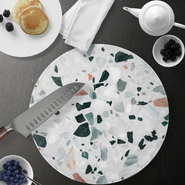 Modernes Abstraktes Terrazzo-Muster Schneidebrett (Modern Abstract Terrazzo Pattern Cutting Board by Looly Elzayat
)