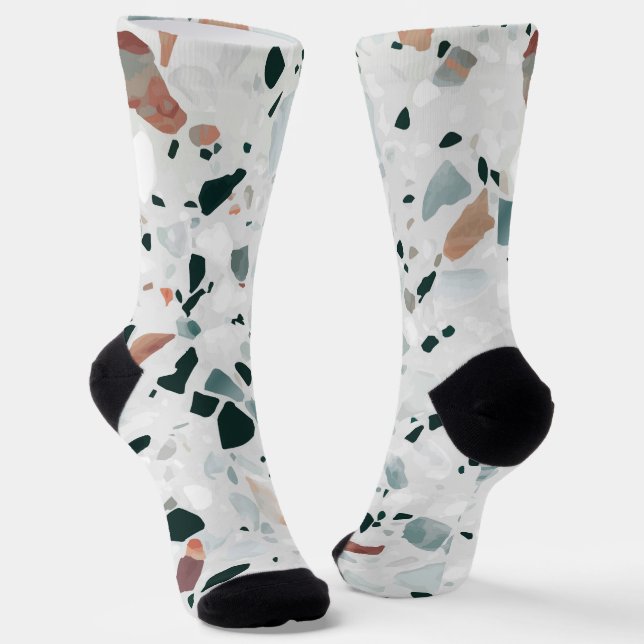 Modernes Abstraktes Terrazzo-Muster Socken (Gewinkelt)