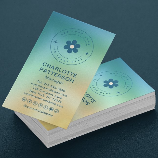 Modernes Abstraktes, trendiges Add-Logo Visitenkarte (Von Creator hochgeladen)