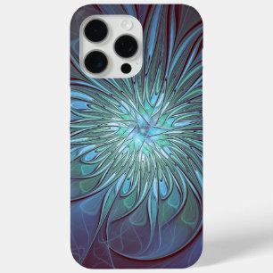 Modernes Abstraktes Trendy Blue Blume Fraktal Art Case-Mate iPhone Hülle