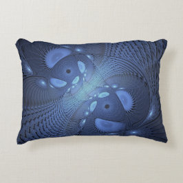 Modernes Abstraktes Trendy Dusk Blue Fraktal Art C Dekokissen
