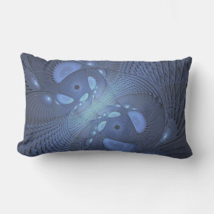 Modernes Abstraktes Trendy Dusk Blue Fraktal Art C Kissen Für Draußen