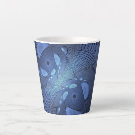 Modernes Abstraktes Trendy Dusk Blue Fraktal Art C Milchtasse