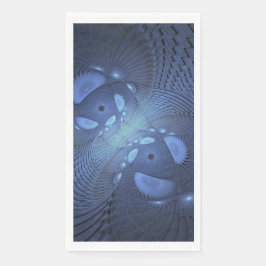 Modernes Abstraktes Trendy Dusk Blue Fraktal Art C Serviette