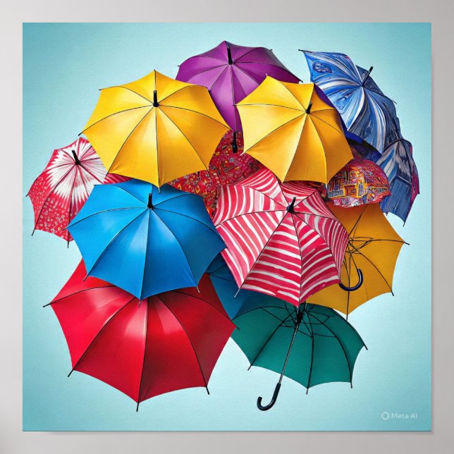 Modernes Abstraktes Umbrella Design Poster (Vorne)