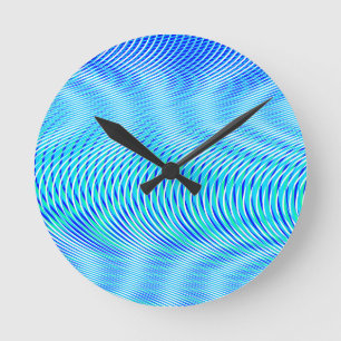 Modernes Abstraktes Wasser Sommer Psychedelic Trip Runde Wanduhr