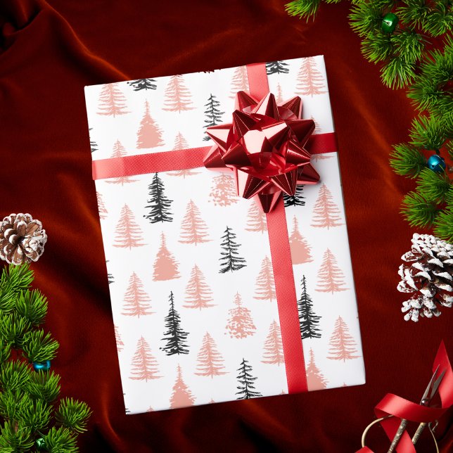 Modernes Abstraktes Weihnachtswaldmuster Geschenkpapier (Von Creator hochgeladen)