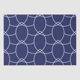 Modernes Abstraktes weißes und blaues Kissen Seidenpapier