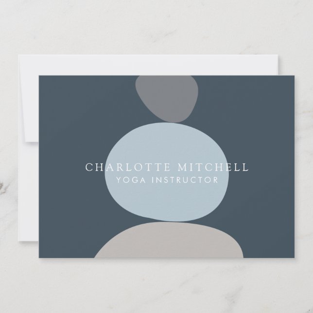 Modernes Abstraktes Zen-Stone-Logo Mitteilungskarte (Vorderseite)